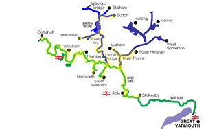 Map of Northern Broads rivers